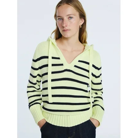 Free Assembly Women's Cotton Hoodie Sweater with Long Sleeves, Sizes XS-XXL | Walmart (US)