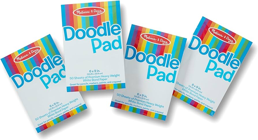 Melissa & Doug Drawing Paper Pad (6 x 9 inches) - 50 Sheets, 4-Pack | Amazon (US)