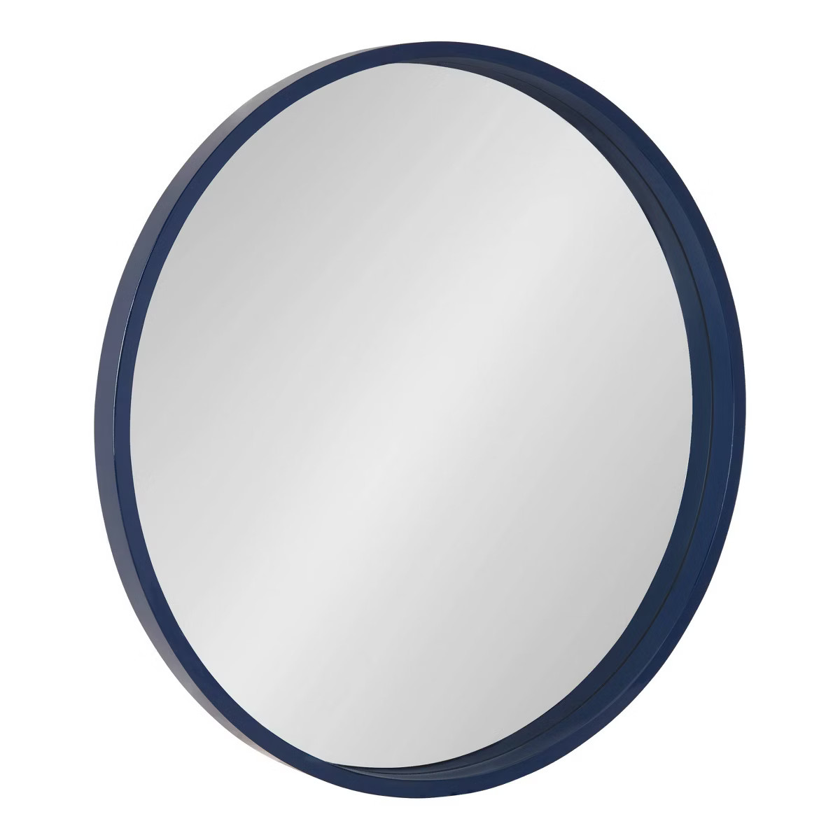 25.6" Travis Round Wall Mirror Navy Blue - Kate & Laurel All Things Decor: Wood Frame, Easy to Ha... | Target
