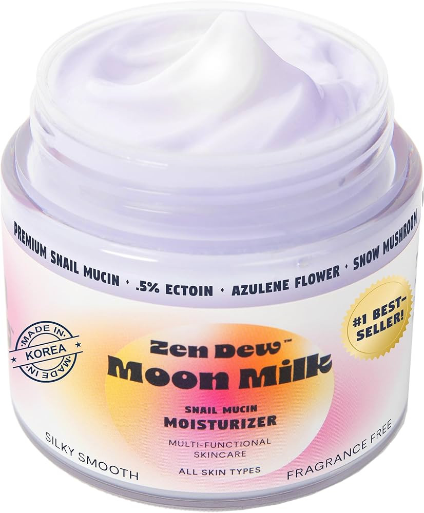 Moon Milk Snail Mucin Moisturizer Gel Cream 3.52 Oz - Blue Light Skin Defense - Korean Snail Muci... | Amazon (US)