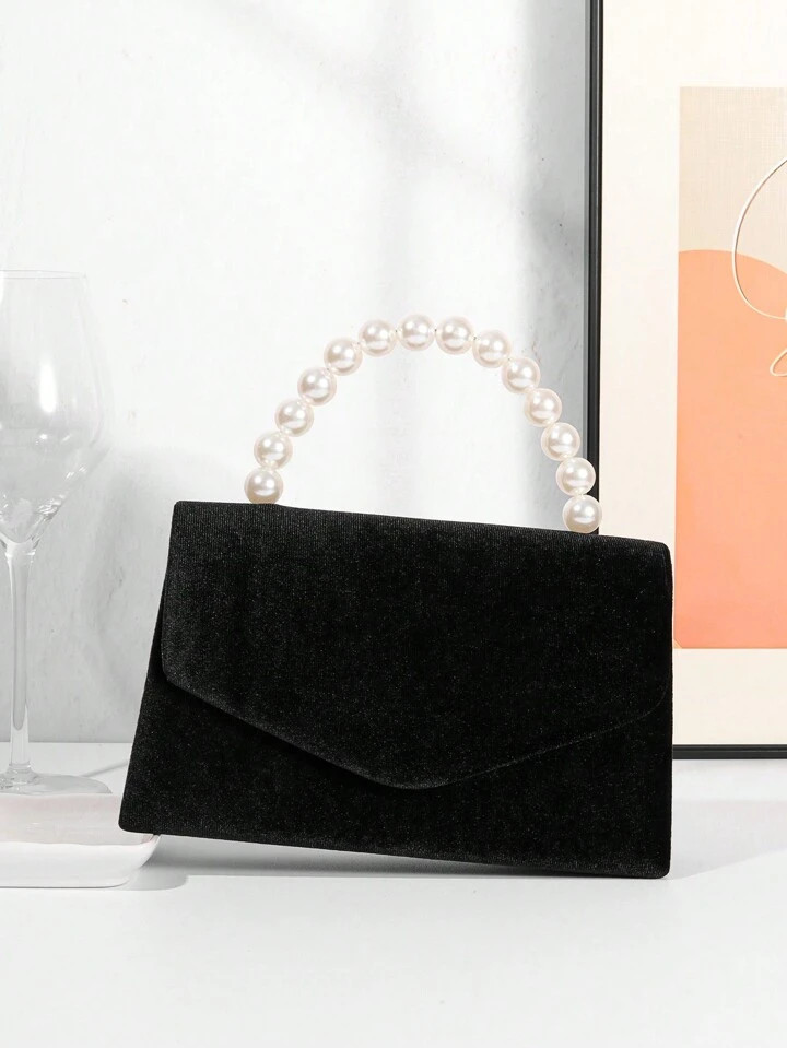 Women's Luxurious Evening Bag With Faux Pearls Top Handle, Ideal For Banquet, Wedding, Party, Dan... | SHEIN