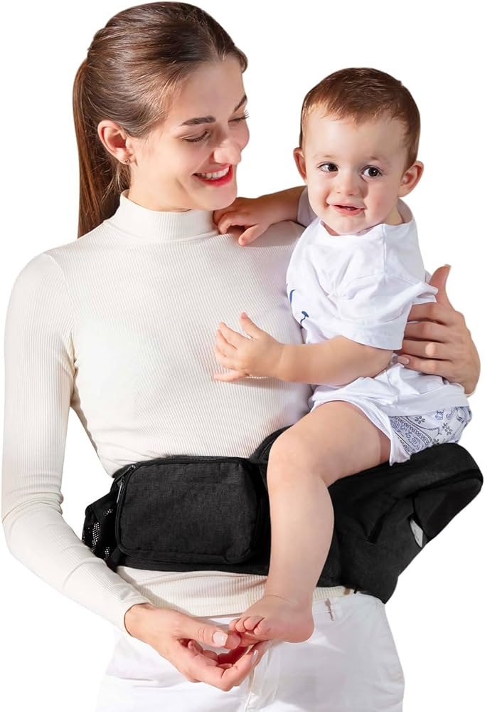 Baby Hip Seat Carrier, GROWNSY Ergonomic Hip Seat Baby Carrier with Multiple Pockets, Adjustable ... | Amazon (US)