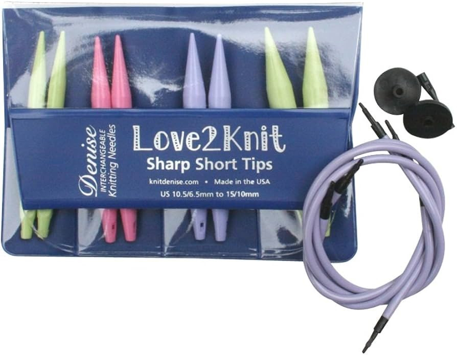 Love2Knit Sharp Short Tip Interchangeable Knitting Needles (US10.5-15, Pastel) | Amazon (US)