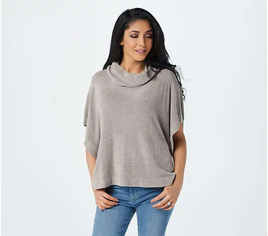 Barefoot Dreams CozyChic Ultra Lite Cowl Neck Poncho | QVC