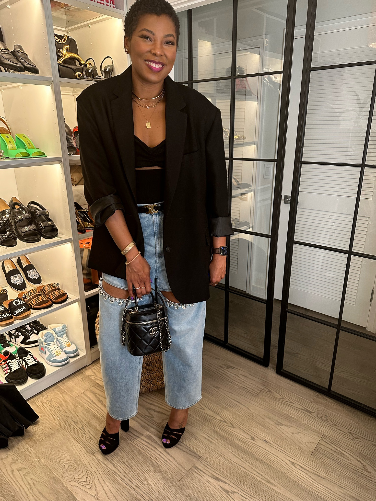 Top: Agolde/Shopbop
Blazer: Frankie Shop
Jeans: Area
Heels: Aquazurra
Bag: Chanel

#LTKFind #LTKitbag #LTKstyletip