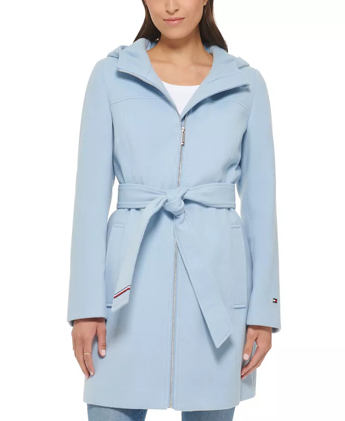 Women's Belted Hooded Coat | Macys (US)