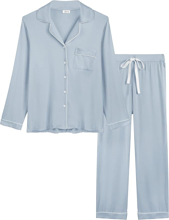 Joyaria Womens Button Down Pajama Sets Long Sleeve Pj Pants Set Sleepwear | Amazon (US)