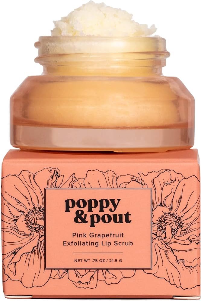 Poppy & Pout 100% Natural Lip Scrub, Exfoliating Lip Treatment, In Hand-filled Sustainable Glass ... | Amazon (US)