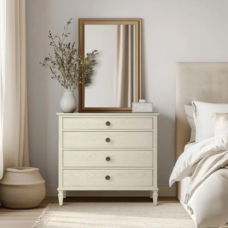 Madison Park Signature Victoria 4 Drawer Dresser, Antique Cream | Ashley