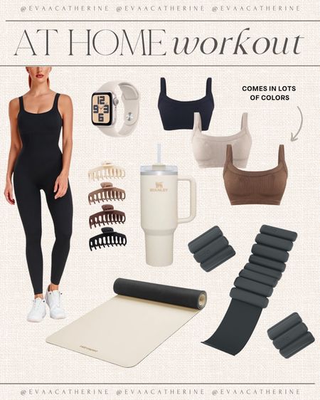 Everything you need for a workout at home 🤍 minus the motivation ;) but these are pretty much a motivator for me! I love wearing cute workout clothes 