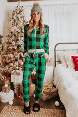 Christmas Morning Green Plaid Pajama Set | Magnolia Boutique