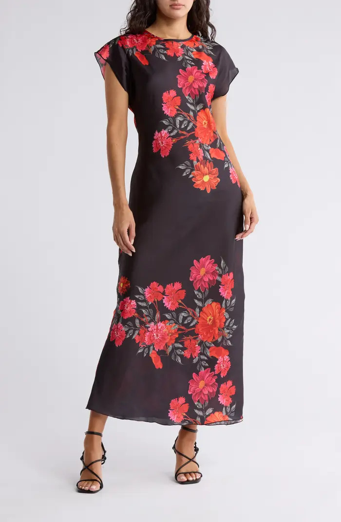 bebe Floral Print Satin Dress | Nordstromrack | Nordstrom Rack