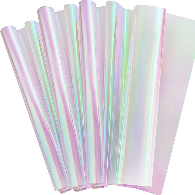 Outus Iridescent Cellophane Roll Iridescent Wrapping Paper Cellophane Wrap for Gift Baskets Iride... | Amazon (US)