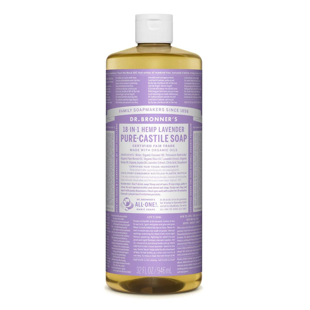 Dr. Bronner's Lavender Castile Liquid Soap (32 oz) #10079240 | Smallflower