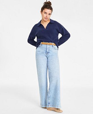 Women's High Rise Wide-Leg Jeans, Created for Macy's | Macy's