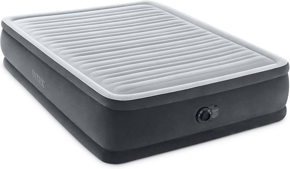 Intex Dura-Beam Deluxe Comfort-Plush Elevated Air Mattress: Fiber-Tech – Queen Size – Built-i... | Amazon (US)