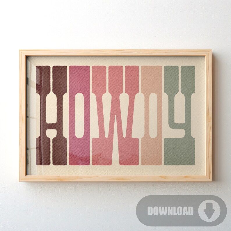 Instant Digital Download Howdy Typography Print Pink Howdy - Etsy | Etsy (US)