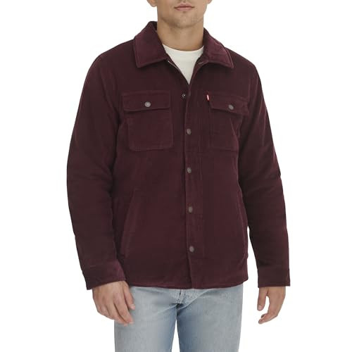 Levi's Men's Corduroy Shirt Jacket, Burgundy Filled, Medium | Amazon (US)