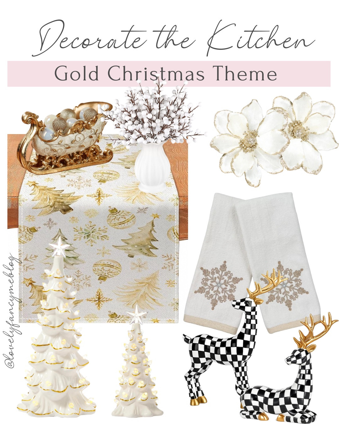 Christmas is coming to town and online shopping! Shop here the cutest Christmas decorations with a white and gold theme! All under $100

gift ideas / Gifts for her / gift guide for her winter outfits / gold Christmas decor/ gold deer / snow deer / gold Christmas tree / Mackenzie childs dupe / magnolia flowers / snowflakes / Christmas table runner / Christmas table setting / Christmas table decor / elegant Christmas / Christmas throw pillow / santa sleigh / nacimento / birth of jesus / santa claus / winter fashion 2025 / winter outfits 2025 /cold winter outfits women / winter outfit inspo / winter outfit ideas / Christmas home decor / Christmas table setting / Christmas plates / Christmas tree / winter outfit inspirations / cute winter outfits / casual winter outfits / winter fashion 2025 / winter fashion trends / womens winter fashion / edgy winter fashion / early winter outfits / winter transition / Neutral fashion / neutral outfit / Clean girl aesthetic / clean girl outfit / Pinterest aesthetic / Pinterest outfit / that girl outfit / that girl aesthetic / winter outfits amazon / amazon winter outfits / winter fashion amazon / winter fashion 2025 amazon / amazon christmas finds / winter amazon finds / amazon womens winter  fashion / amazon winter/ amazon home decor / amazon finds / bow / girly finds / pink christmas / traditional Christmas / gold Christmas / silver Christmas #LTKChristmas #LTKWinter #winterwonderland #Christmas #newyears #christmastree #pink #gold #silver #home #homedecor 

#LTKHoliday #LTKGiftGuide #LTKFindsUnder100
