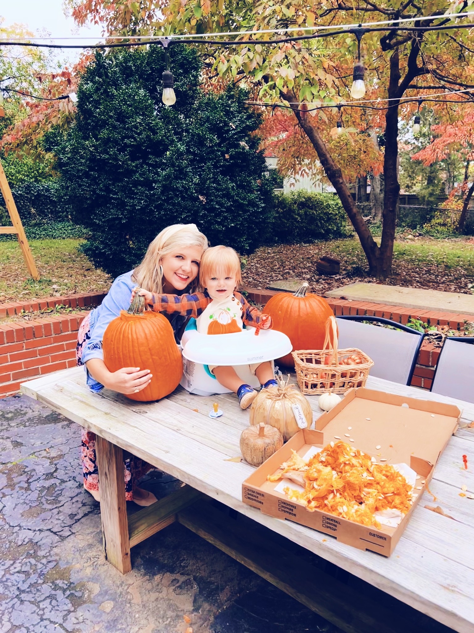 Happy Halloweekend from our little pumpkin!! 🎃🫶🏽🧡 We had so much fun this afternoon carving pumpkins in the backyard with the gorgeous fall leaves 🍂🌳🍁- our little family (& front porch 😉) is all ready for Halloween come Monday!! 👼🏼✨🐶 #happyhalloweekend #pumpkincarvingfun

#LTKfamily #LTKSeasonal #LTKHoliday