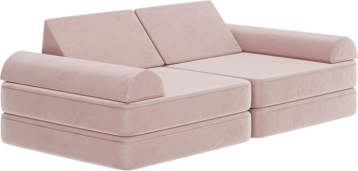 Flash Furniture Marlowe Modular Foam Kids Play Couch, 6 Soft Sectional Sofa Pieces, Convertible K... | Amazon (US)