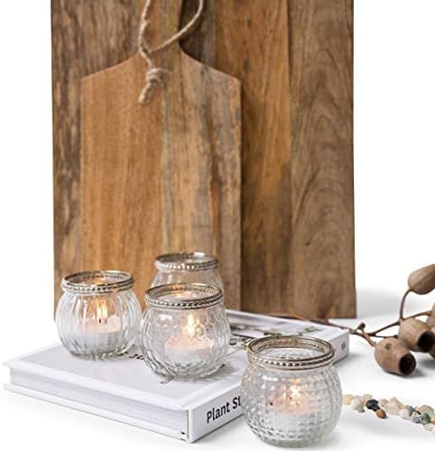 Kurrajong Farmhouse - 4 Small Candle Holders - Wedding Candle tealight Holders for Table Centerpiece | Amazon (US)