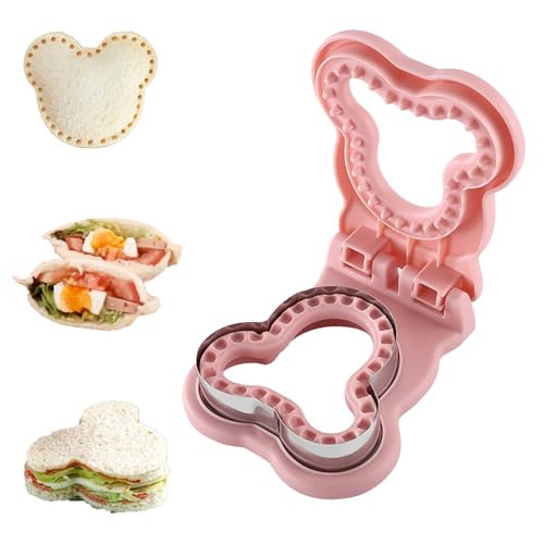 Sandwich Cutters for Kids Lunch, Uncrustable Sandwich Cutter and Sealer Great for Breakfast Sandwich Maker, Lunchbox, Bento Box (Pink) | Amazon (US)