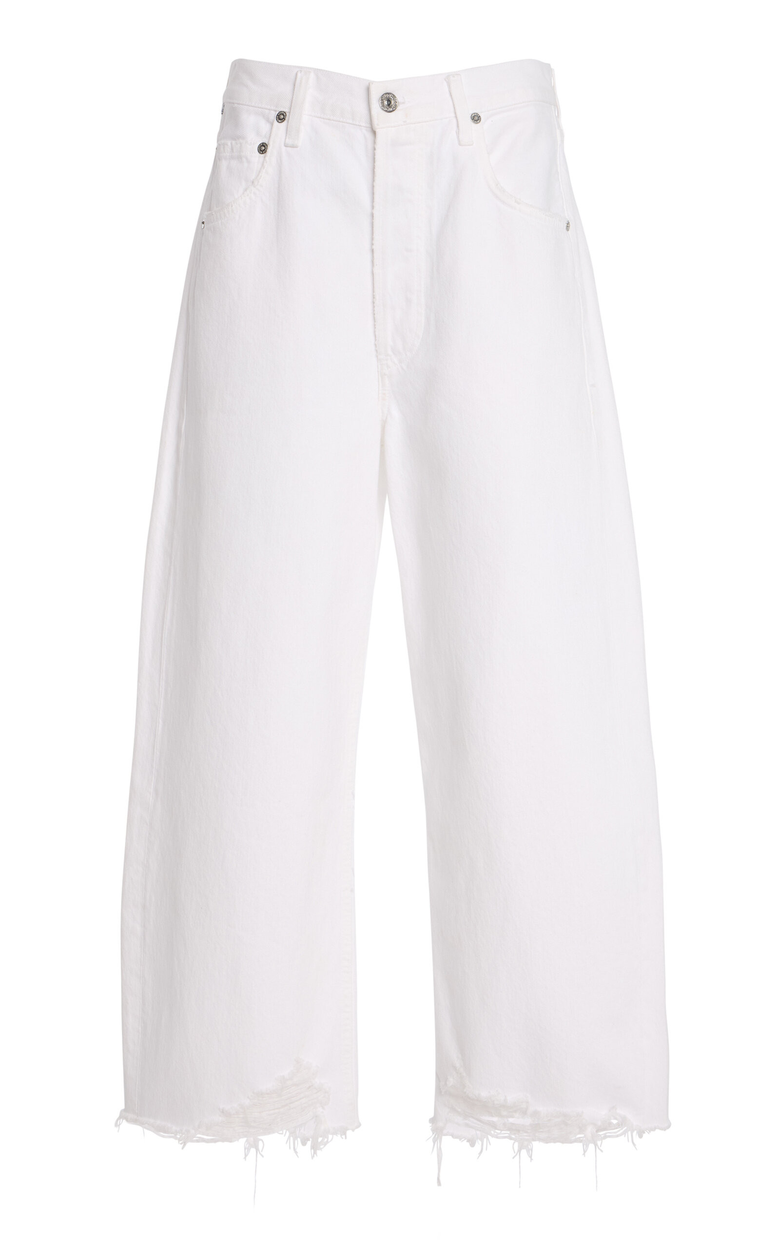 Citizens of Humanity Ayla Raw-Hem Cropped Wide-Leg Jeans - Moda Operandi | Moda Operandi (Global)