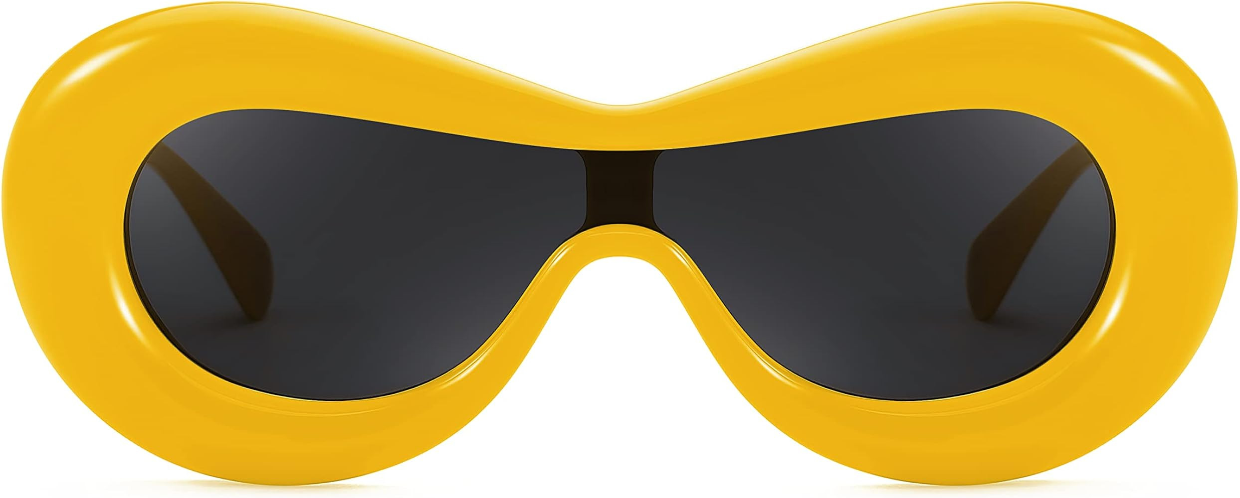 FEISEDY Inflated Oval Sunglasses for Women Men Fashion Oversized Thick Frame Y2K Glasses Funny Ae... | Amazon (US)