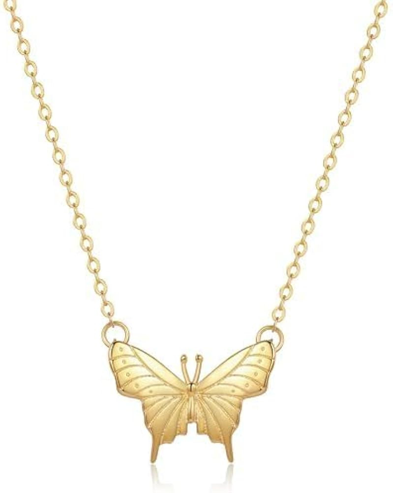 EVERU Gold Butterfly Necklace,18k Gold Plated butterfly necklaces for women,Dainty Butterfly Jewe... | Amazon (US)