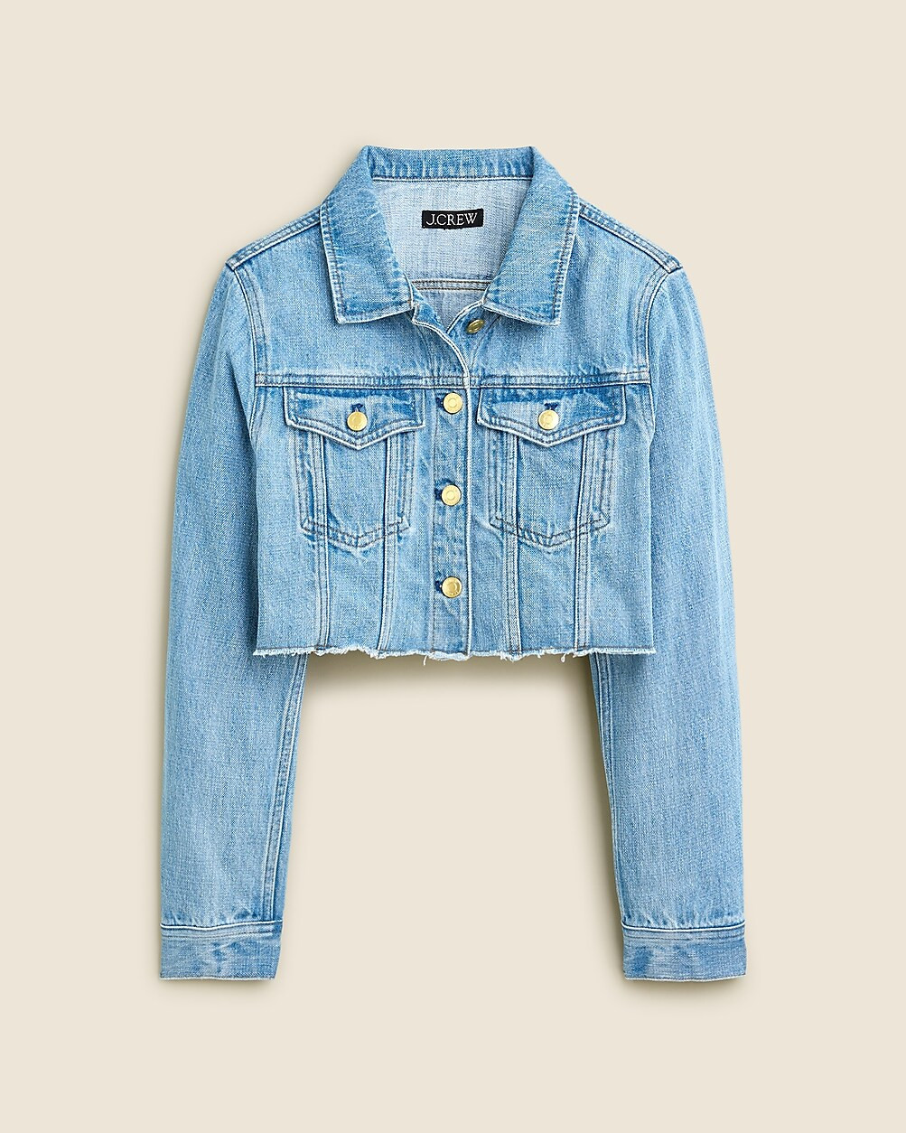 Cut-off denim jacket in Medium Indigo wash | J. Crew US