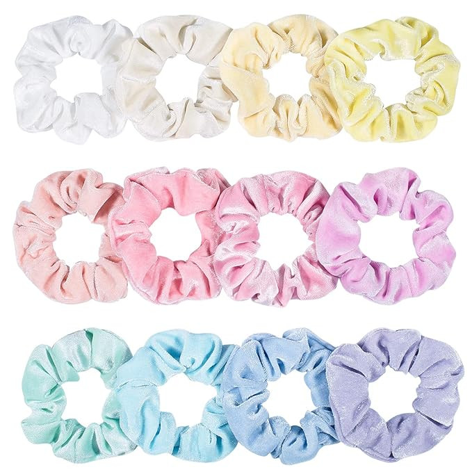 Whaline Macaron Theme Hair Scrunchies, Big Size Ice Cream Color Elastic Scrunchy Bobbles Velvet H... | Amazon (US)