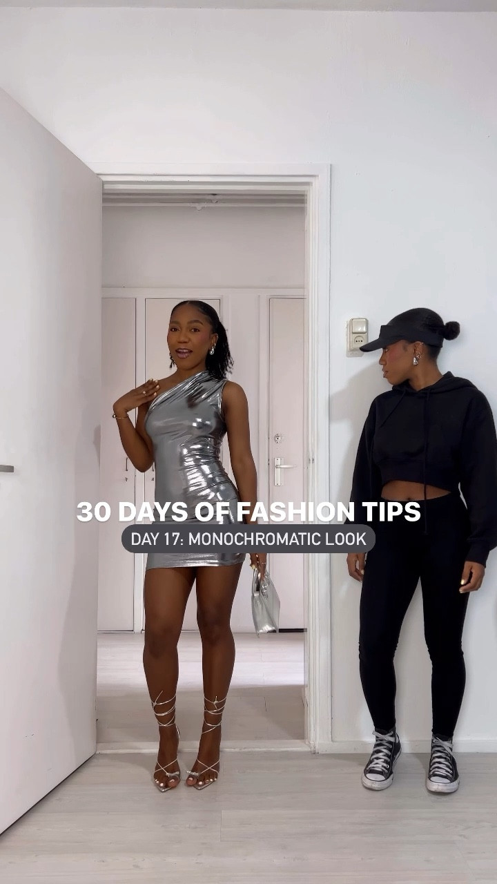 30 days of fashion tips. Day 17: monochromatic look

silver dress. metallic dress. silver outfit. silver accessories. silver heels. silver bag. one shoulder dress. metallic outfit. shiny dress. shiny outfit. shiny dress. date night dress. club dress. club outfit. ego heels. sexy dress. short dress

#LTKstyletip #LTKFind #LTKSeasonal