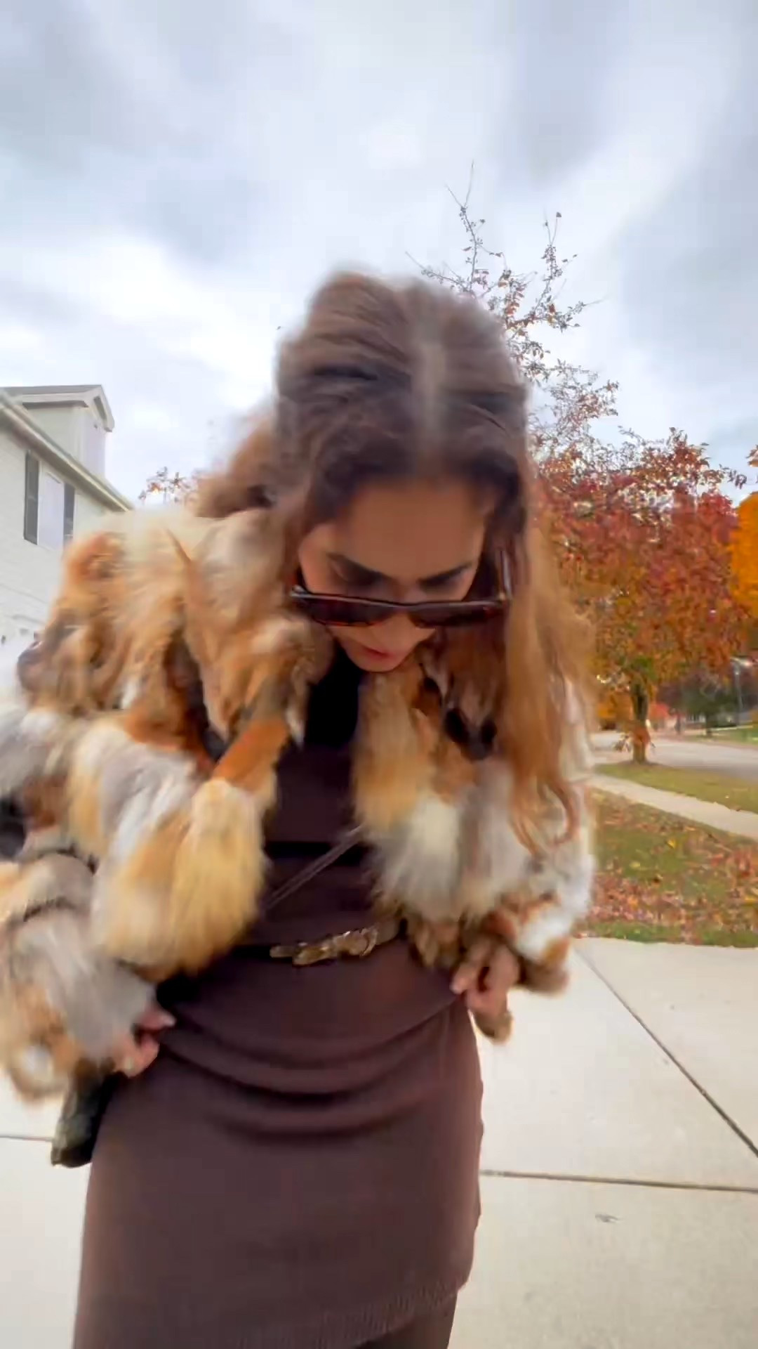 feeling luxe in my fall staples 🍂 🤎 fur + gucci are my new personality (for this week at least) 😝 


#falloutfit #fallootd #fallfits #luxe #gucci #gucciaccessories #luxury #fallvibes #vintage #furcoat #sweaterdress 


Video of editorial chic outfit with vintage fur coat, a sweater dress, polka dot black tights with cute brown ankle socks and Gucci vintage micro bucket bag, Gucci brown horse belt and Gucci black loafers

#LTKPetite #LTKSeasonal #LTKShoeCrush