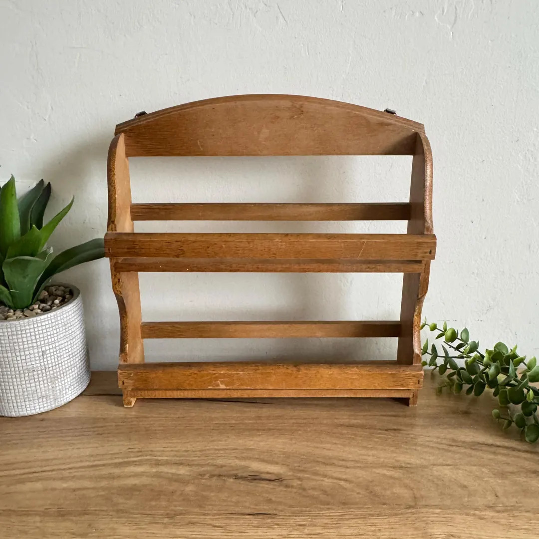 Vintage Spice Rack Shelf | Wooden Wall Mounted Organizer | Rustic Farmhouse Kitchen Storage | Cou... | Etsy (US)