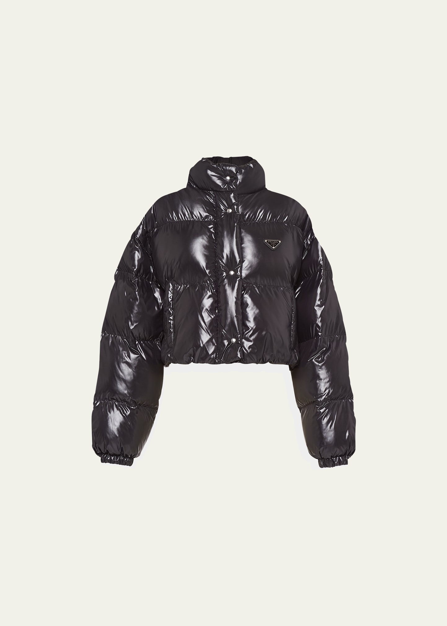 Prada Crop Drawstring Nylon Down Jacket | Bergdorf Goodman