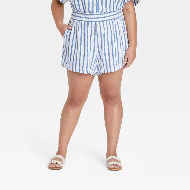 Women's Plus Size Linen Shorts - Ava & Viv™ | Target