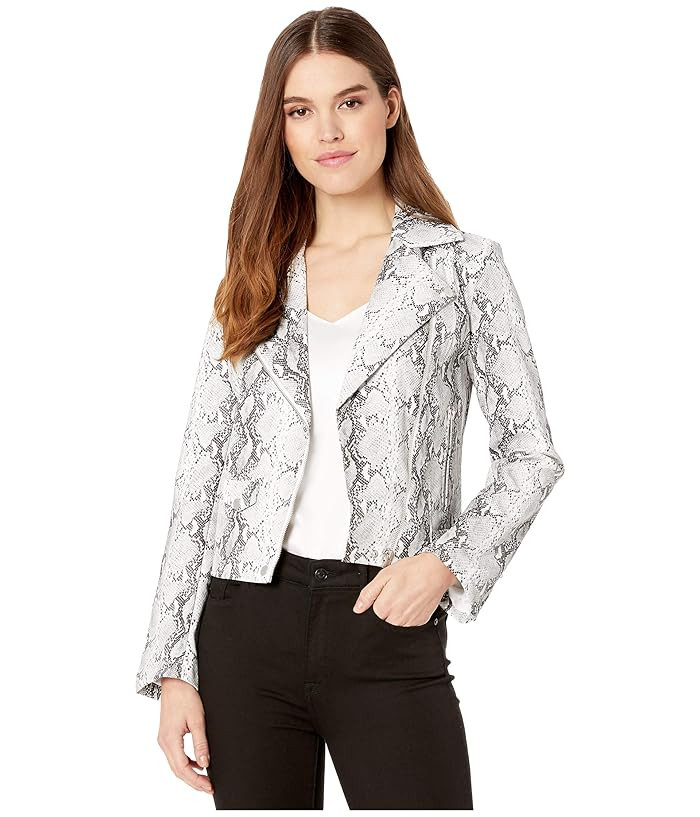 Cupcakes and Cashmere Beatrix Snake Moto Jacket (White) Women's Jacket | Zappos