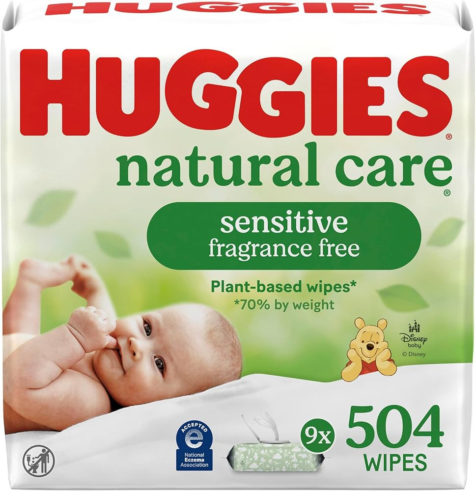 Huggies Natural Care Sensitive Baby Wipes, Unscented, Hypoallergenic, 99% Purified Water, 9 Flip-... | Amazon (US)