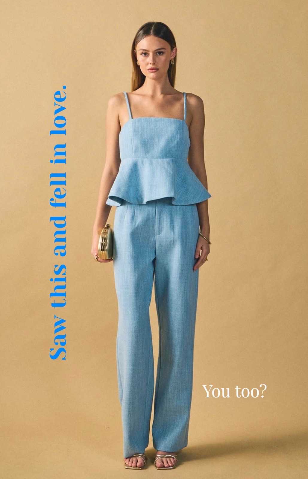 The perfect spring summer co-ord. This blue linen peplum top with wide legged trouser is so chic and could be worn beautifully together or adding a chic touch to other items. 
@endlessrose #endlessrose #coord

#LTKSeasonal #LTKootd