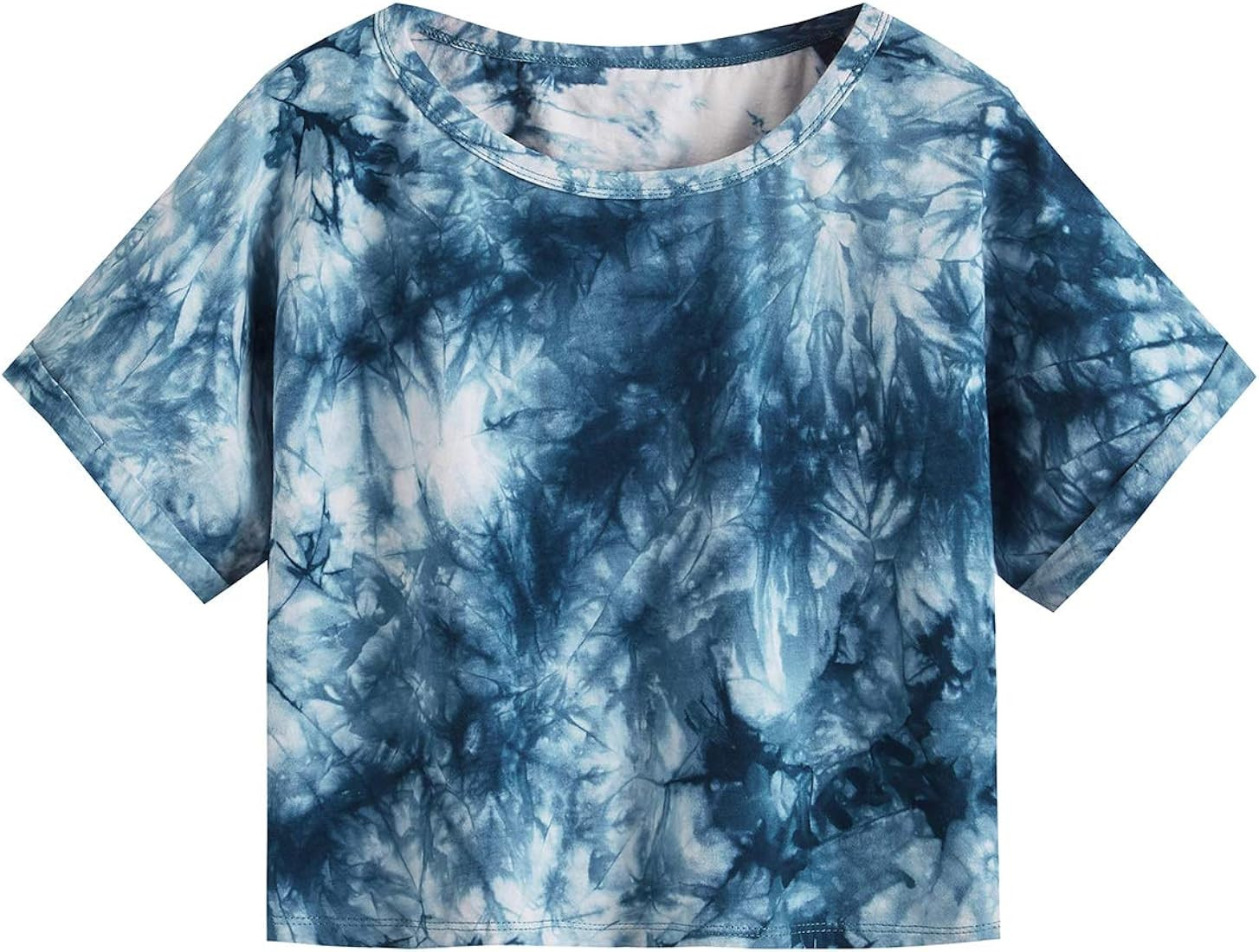 Women's Casual Round Neck Short Sleeve Soild Basic Crop Top T-Shirt | Amazon (US)