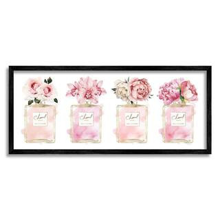 Stupell Industries "Pink Floral Bouquets Designer Fashion Jars" by Amanda Greenwood Framed Abstra... | The Home Depot
