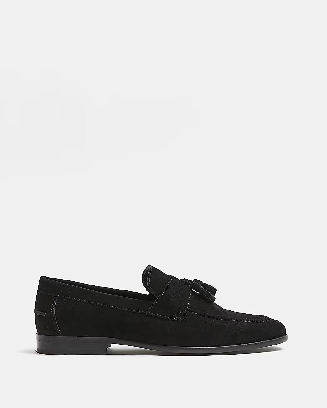 River Island Mens Black Suede Tassel Loafers | River Island (US)