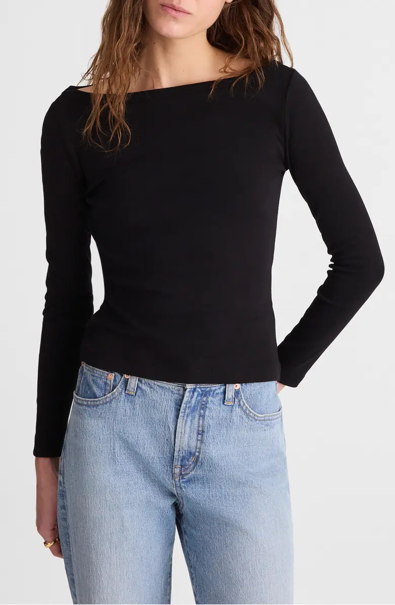 The '90s Compact Cotton Boatneck T-Shirt | Nordstrom