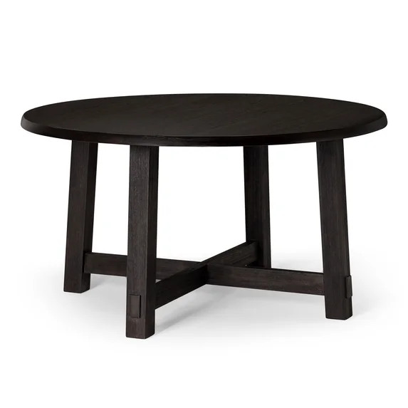 Maven Lane Sasha Round Wooden Dining Table in Weathered Black Finish | Walmart (US)