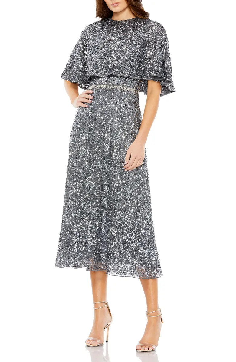 Sequin Cape Sleeve Cocktail Dress | Nordstrom