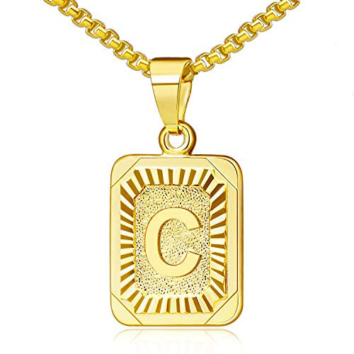 JSJOY Gold Initial C Necklace for Women Initial Necklaces for Men Boys 2023 Graduation Gifts Monogram Letter C Necklace Mom Gifts for Mothers Day | Amazon (US)