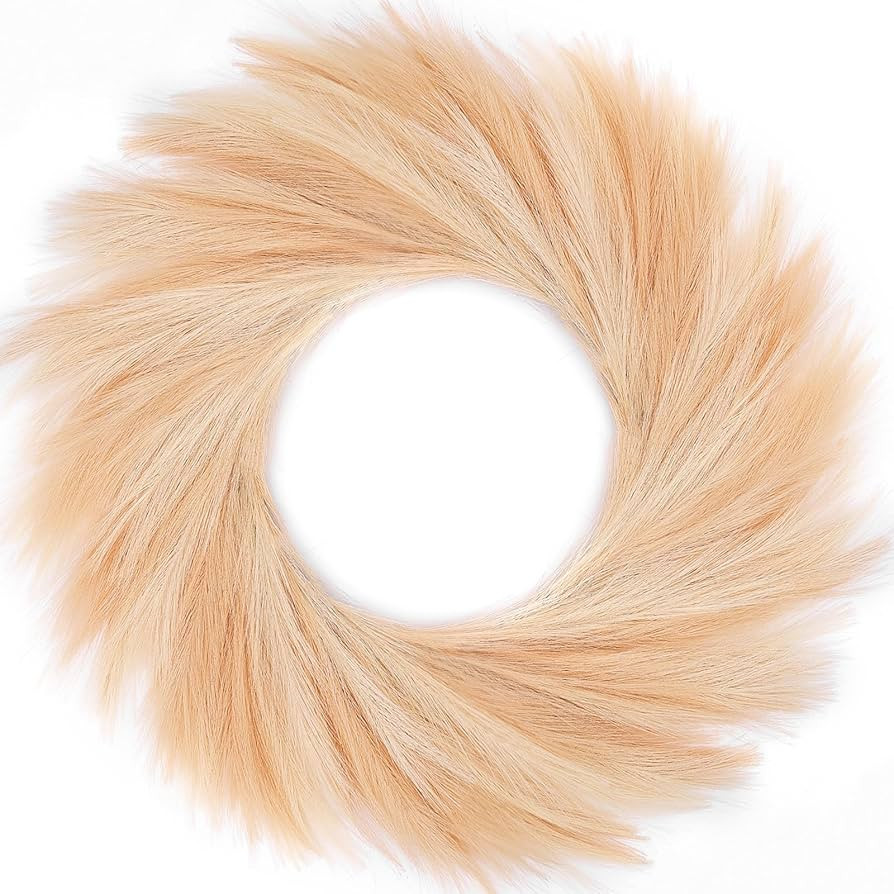 Pampas Grass Wreath, 26'' Faux Pampas Wreath for Front Door, Artificial Wreath for All Seasons, B... | Amazon (US)