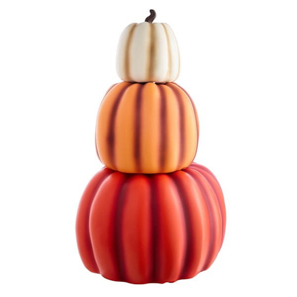 Set Of 3 Stacked Pumpkins, Plastic, sold by At Home | At Home