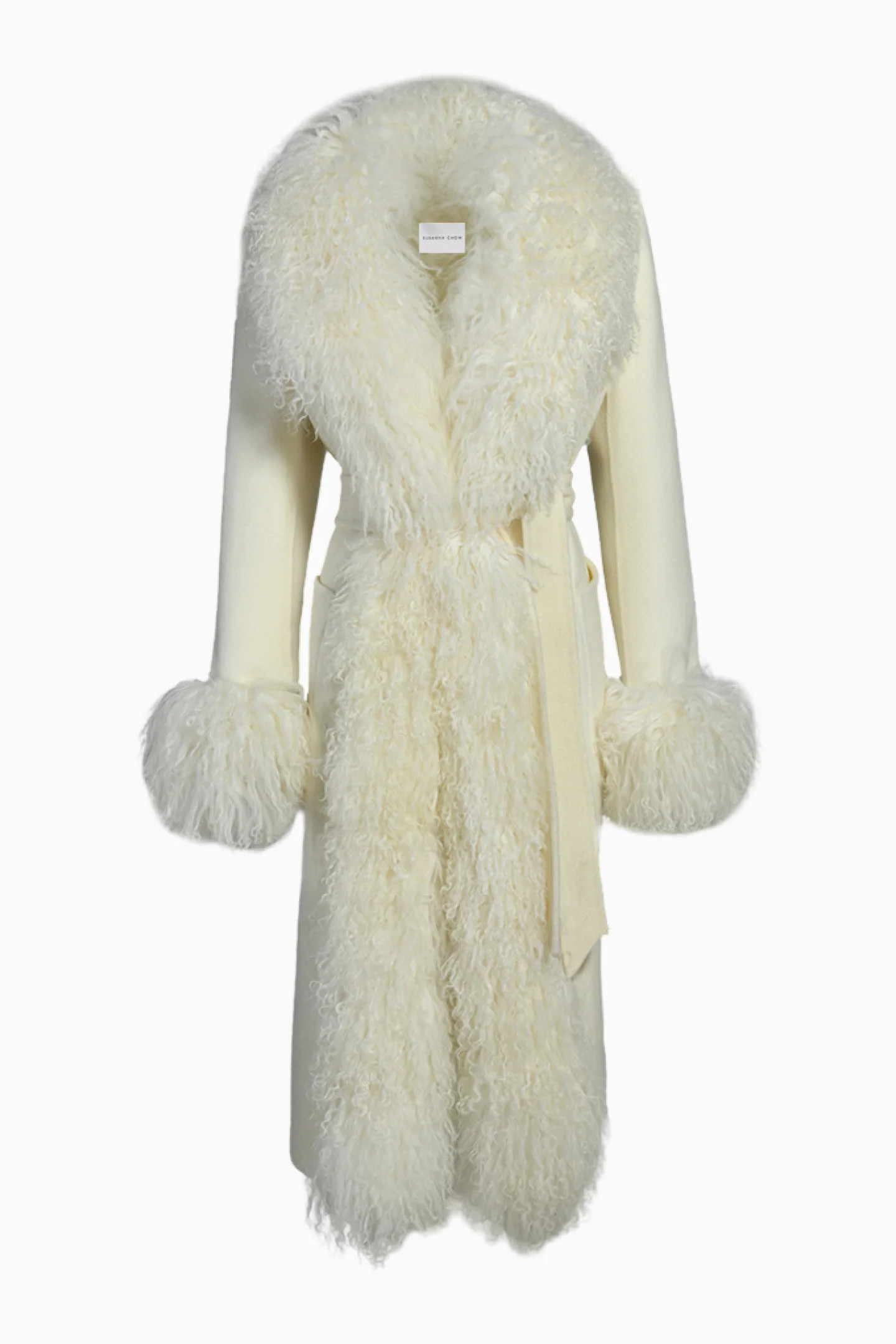 Susanna Chow Inez Cashmere Shearling Coat - CREAM / S | LoveShackFancy